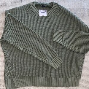 American Eagle Outfitters Olive Crewneck Sweater